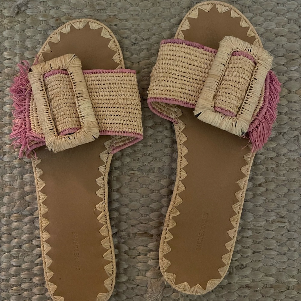 Carrie Forbes Kia Buckle Slides Natural/Pink, 41
